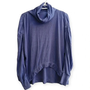 Free People Movement Ribbed Cowl Neck Cropped Ruched Arm Oversize XS